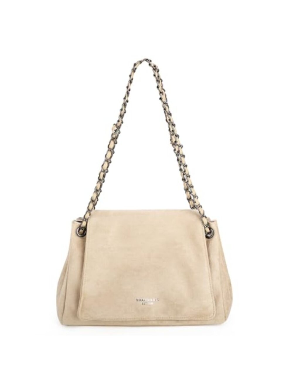 Slouchy Faux Suede Shoulder Bag, Ruched Designer Crossbody Handbag Purse